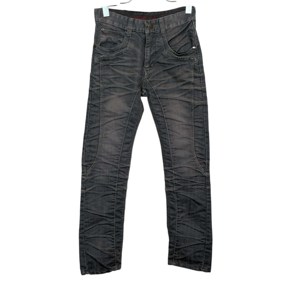 Source Unknown Gray‎ Straight Leg Jeans with Textured Finish